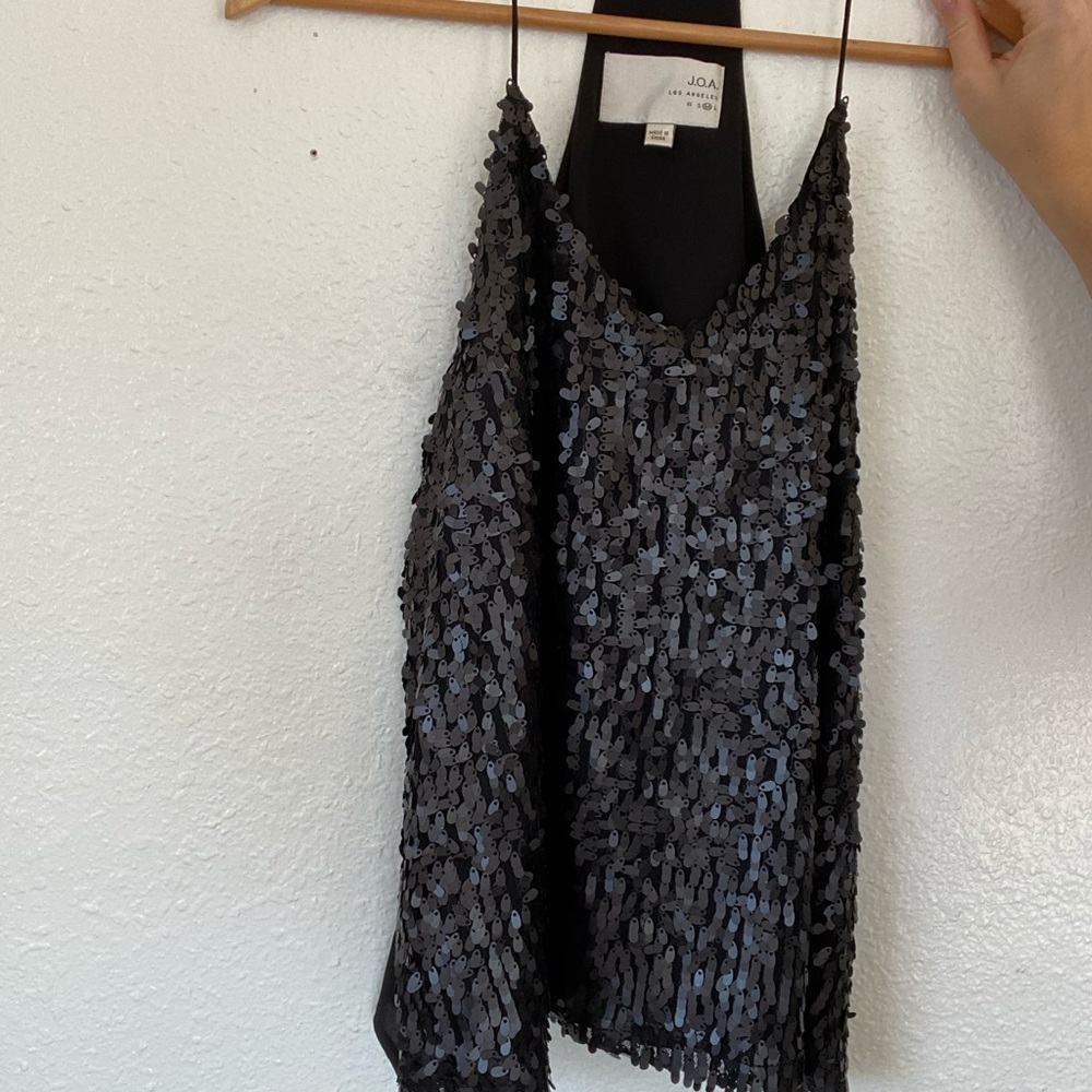 Black sequin racer back